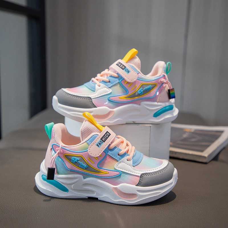 2025 Spring Autumn New Dad Shoes for Girls Breathable Soft Bottom Casual Sneakers for Kids Leather Surface Running Kids ShoesT251017