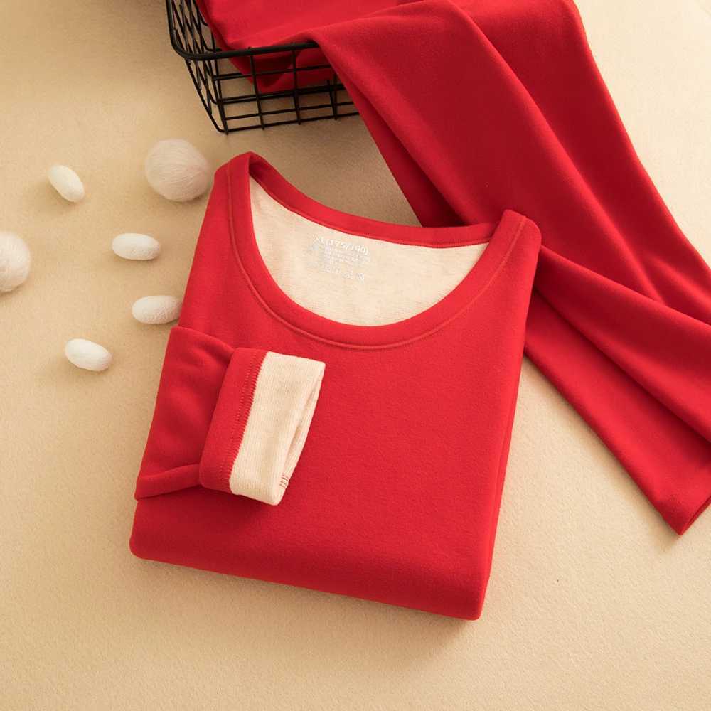 Wool Silk Thermal Underwear Set Doublesided Cashmere Long Johns Plus Cashmere Thick Autumn Winter for Men Women Warm Underwear H251017