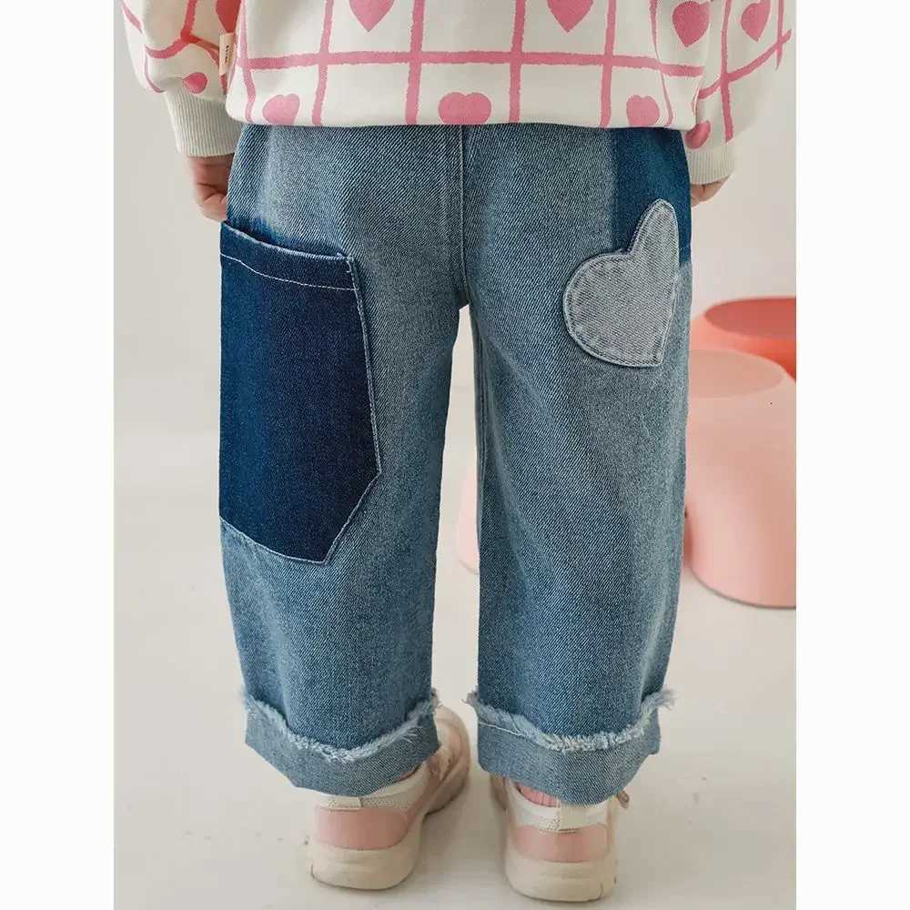 Straight Pants 2023 Summer Elastic Waist Ankle Length Wide Leg Cotton New Fashion Korean Casual Designable Unique Children GirlsT251017