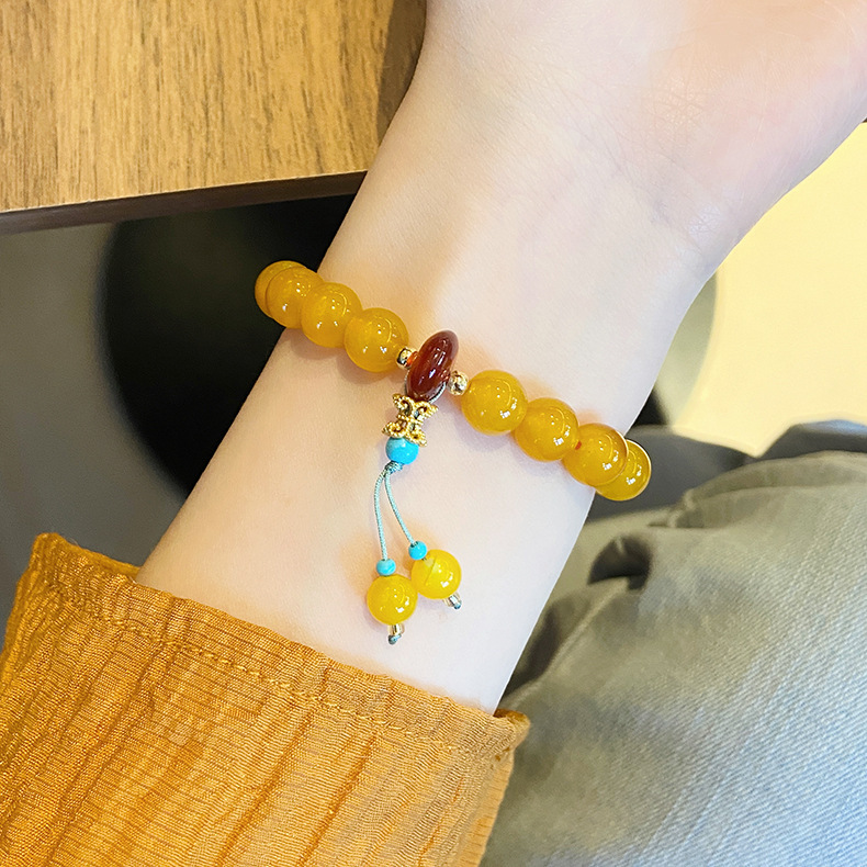Traditional Chinese Fashion Accessory: Handcrafted Yellow Carneleian Charm