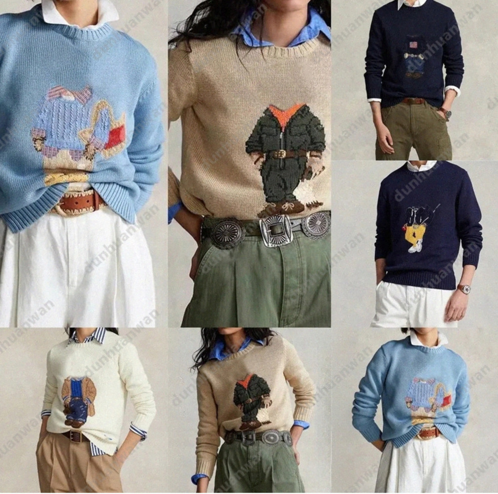 Winter Autumn mens sweaters bear designer womens pullover knit print clothing loose knitted Asian pme fhz