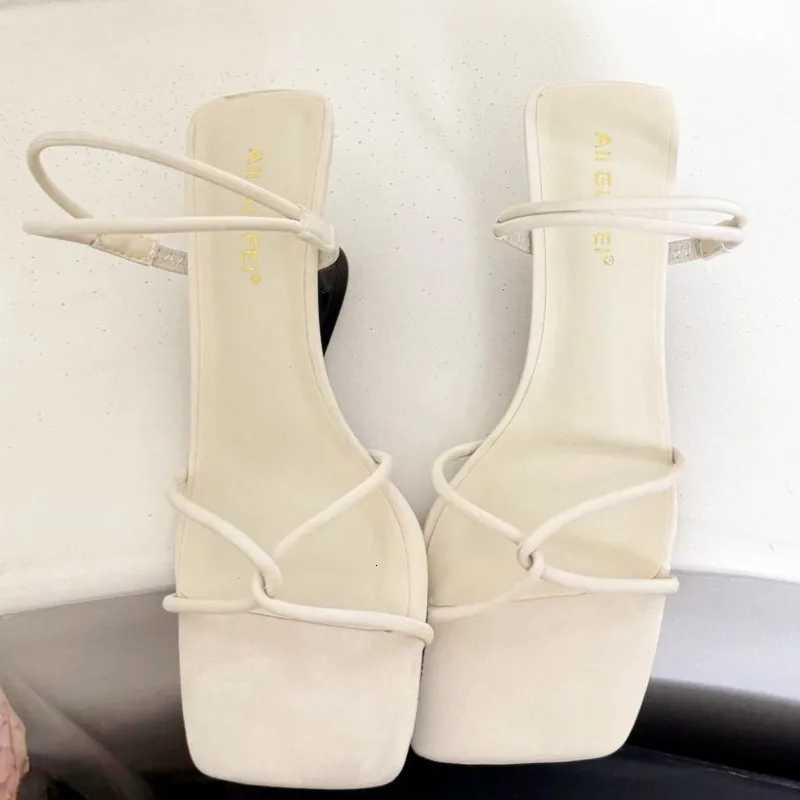 Cross Tied Square Toe Women Sandals Fashion Wedges Open Toe High Heel Shoes for Woman Concise Comfortable Nonslip Roman Shoes Z251015