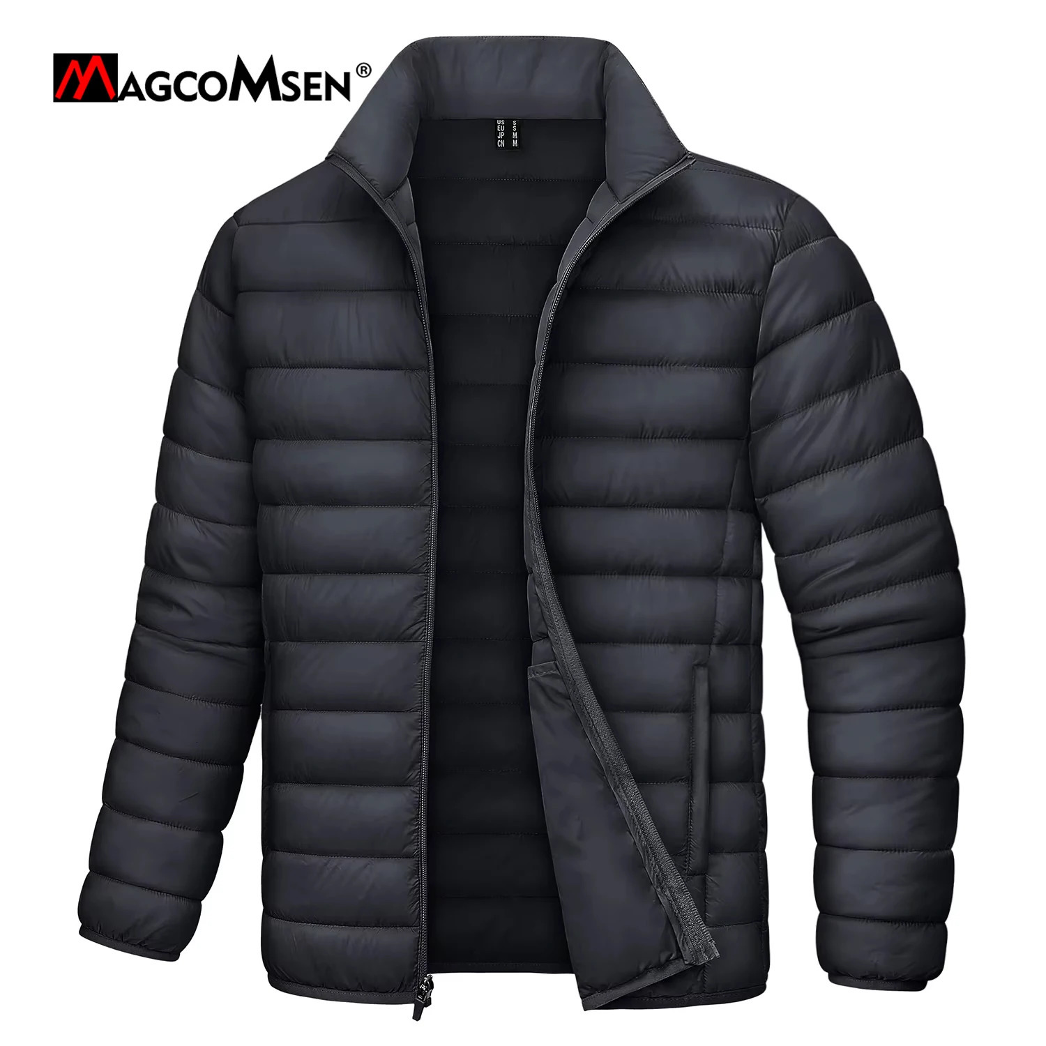MAGCOMSEN Lightweight Puffer Jacket Mens Winter Thermal Warm Quilted Coat Waterproof Windproof Puffy Jackets Male Windbreaker 251017