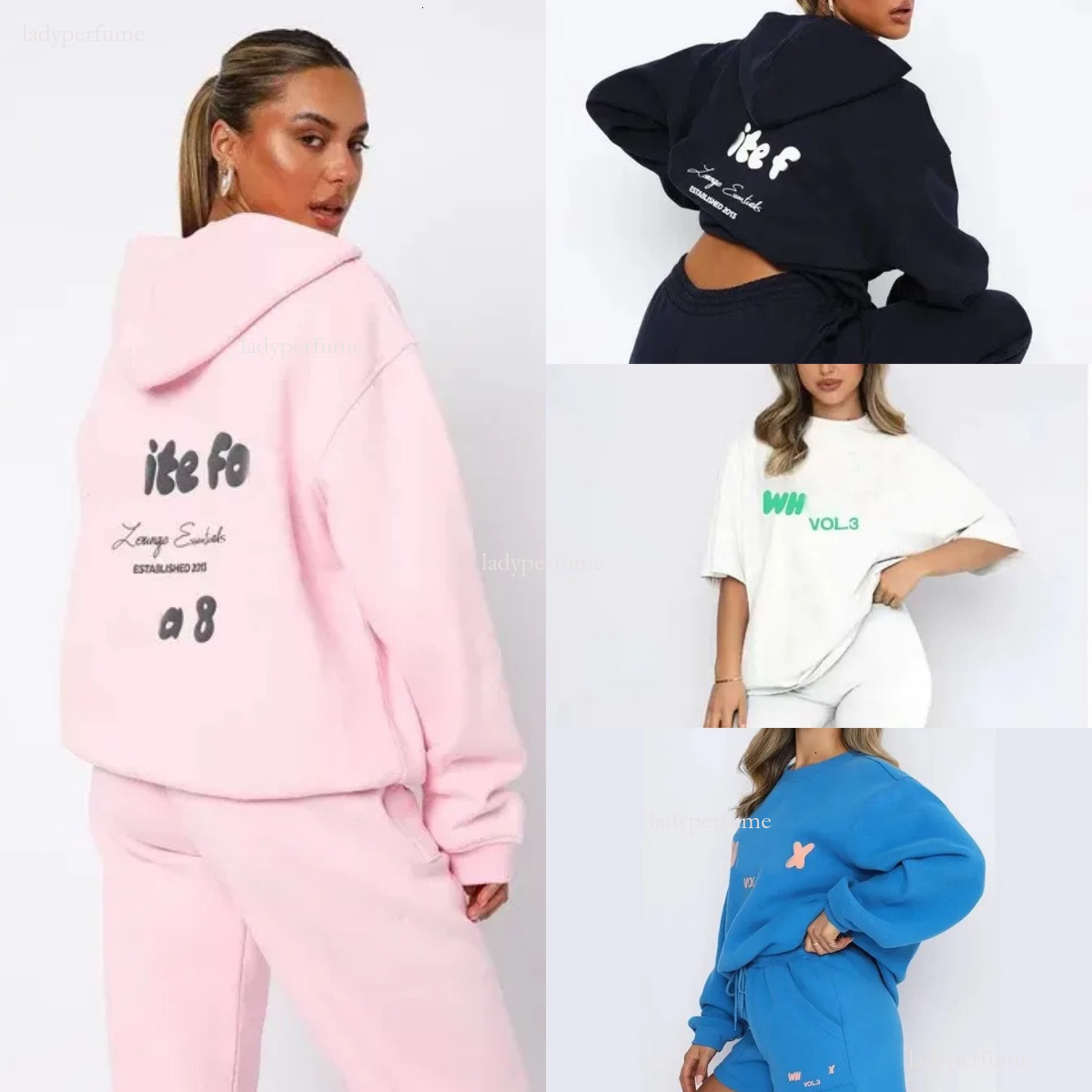 2025 AAA Fashion White Foxliness Set New Whitefoxsweatshirt Hoodie Tracksuit Sets Clothing Set Women Spring Autumn Winter Fashionable Sporty Long Sleeved 065