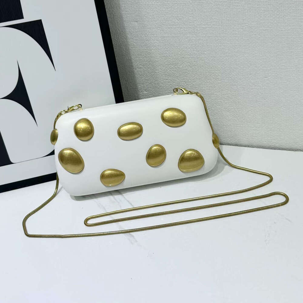 designer bag tote bag Box Bag Clip Small Coin Purse Inlaid with Pebbles Chain Niche Evening Clutch for Women