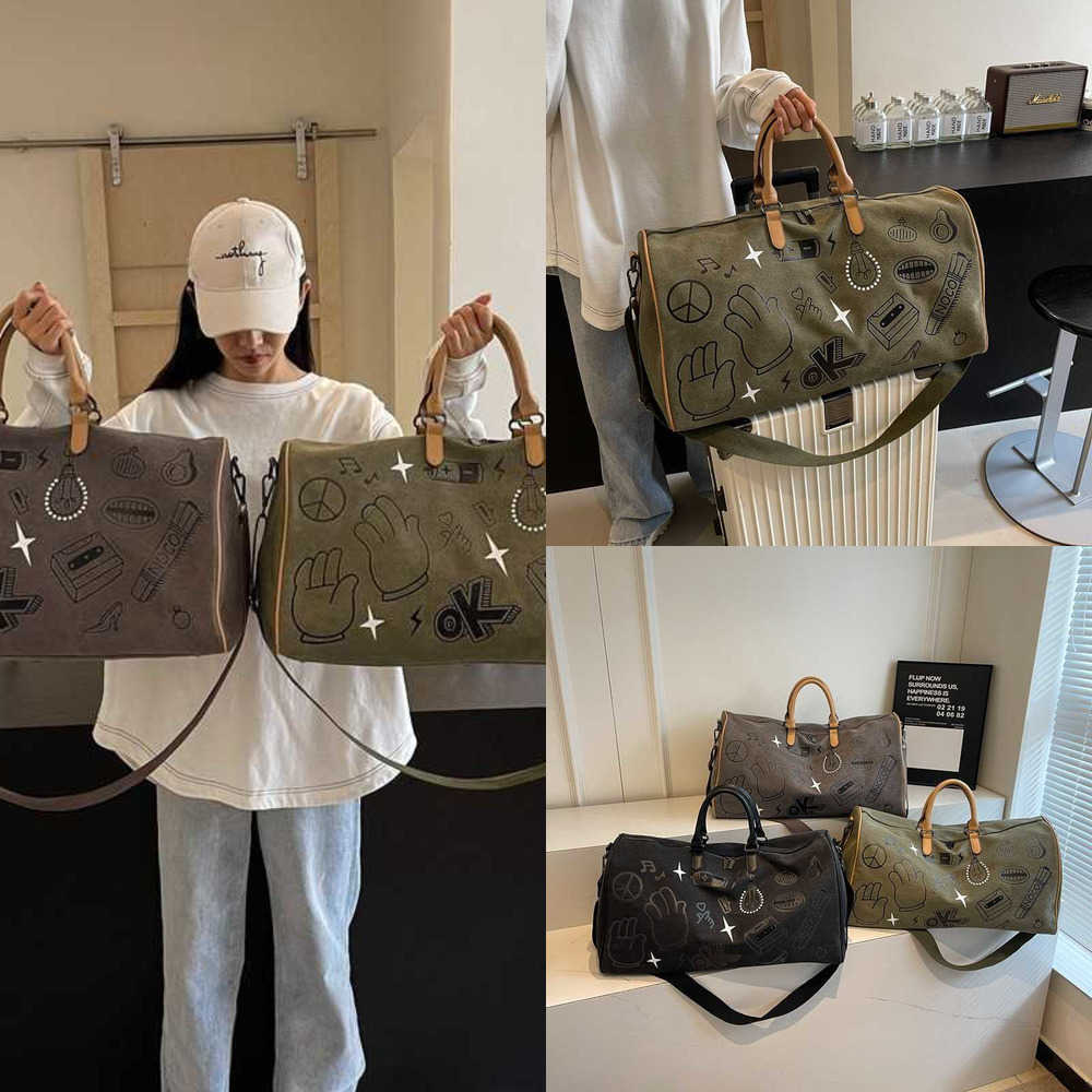 New Fashion Large Capacity Handheld Travel Bag Commuting Short Distance Lightweight Crossbody Bag Printed Business Outdoor Shoulder Bag 250415