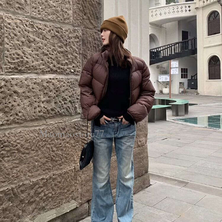 New Autumn Winter Short Parkas Women Warm Zipper Loose Down Coat Female Cotton Jacket Solid Thick Windproof Outerwear