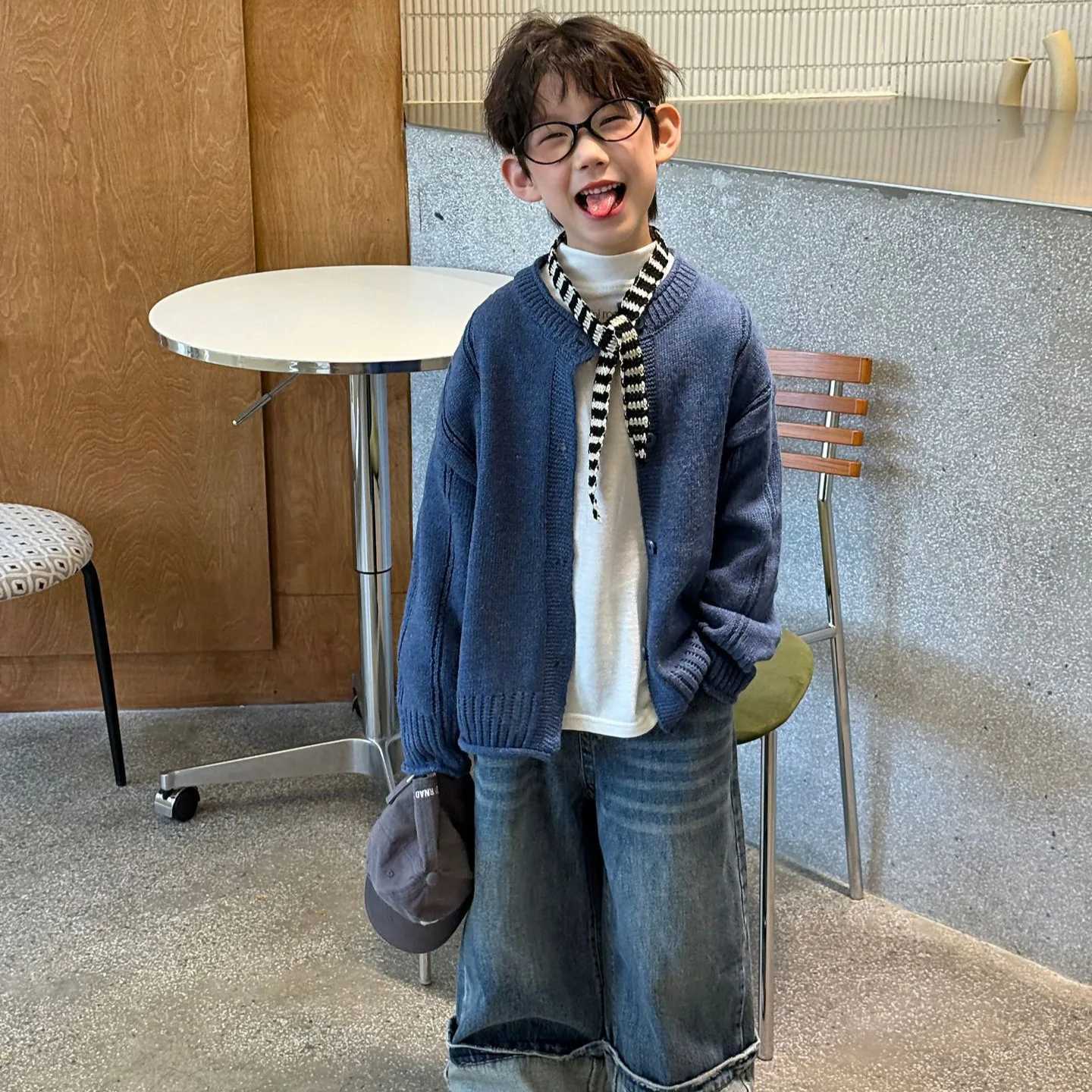 Children Clothing Boys Fashion Retro All Match Straight Leg Jeans 2025 Autumn New Boys Korean Style Simple and Loose JeansT251017