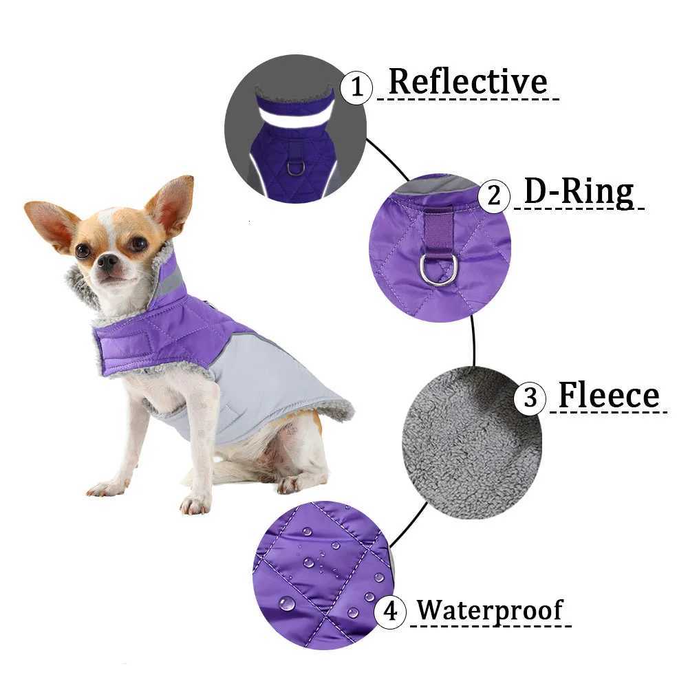 Warm Puppy Coat Thick Fleece Winter Jacket Clothes For Small Medium Dogs Cats Reflective Chihuahua Yorkie Costume Pet OutfitsW251017