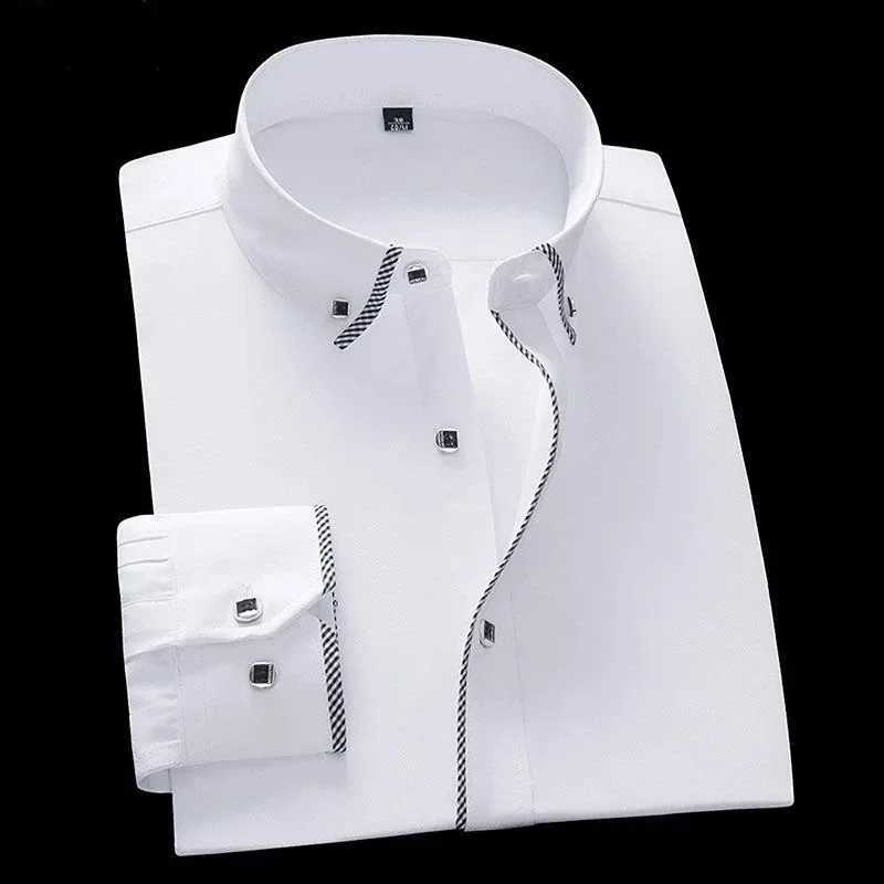 White Shirt for Men Long Sleeves Office Business Buttondown Dress Shirts Casual Male Korean Fashion Slim Fit 5XL 6XL 7XL 8XL J251017