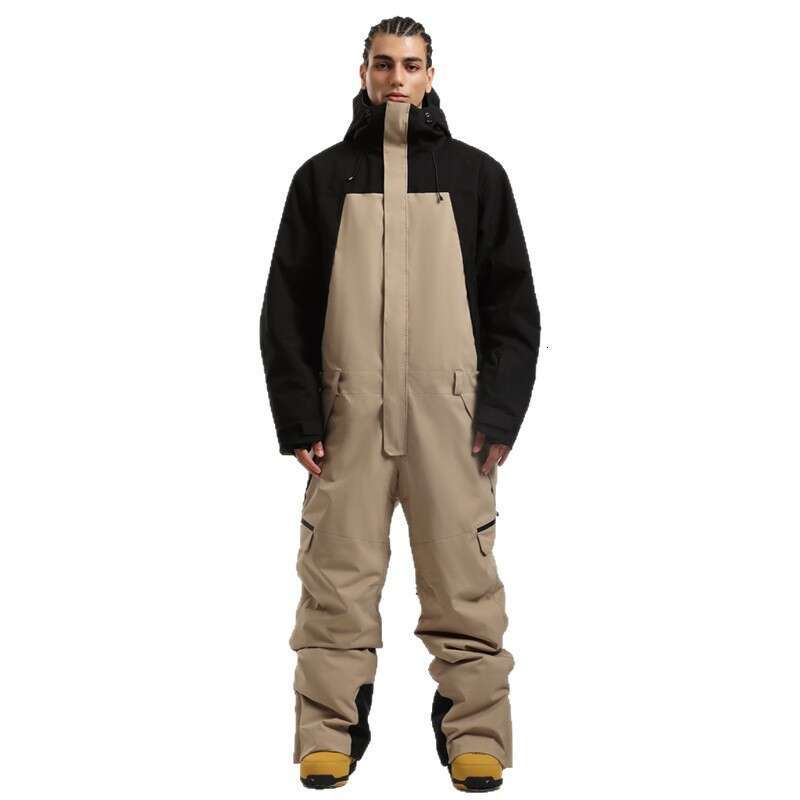 Men's Windproof Waterproof Breathable Loose Thickened Warm Snowboard Professional One-Piece New Ski Suit For Men