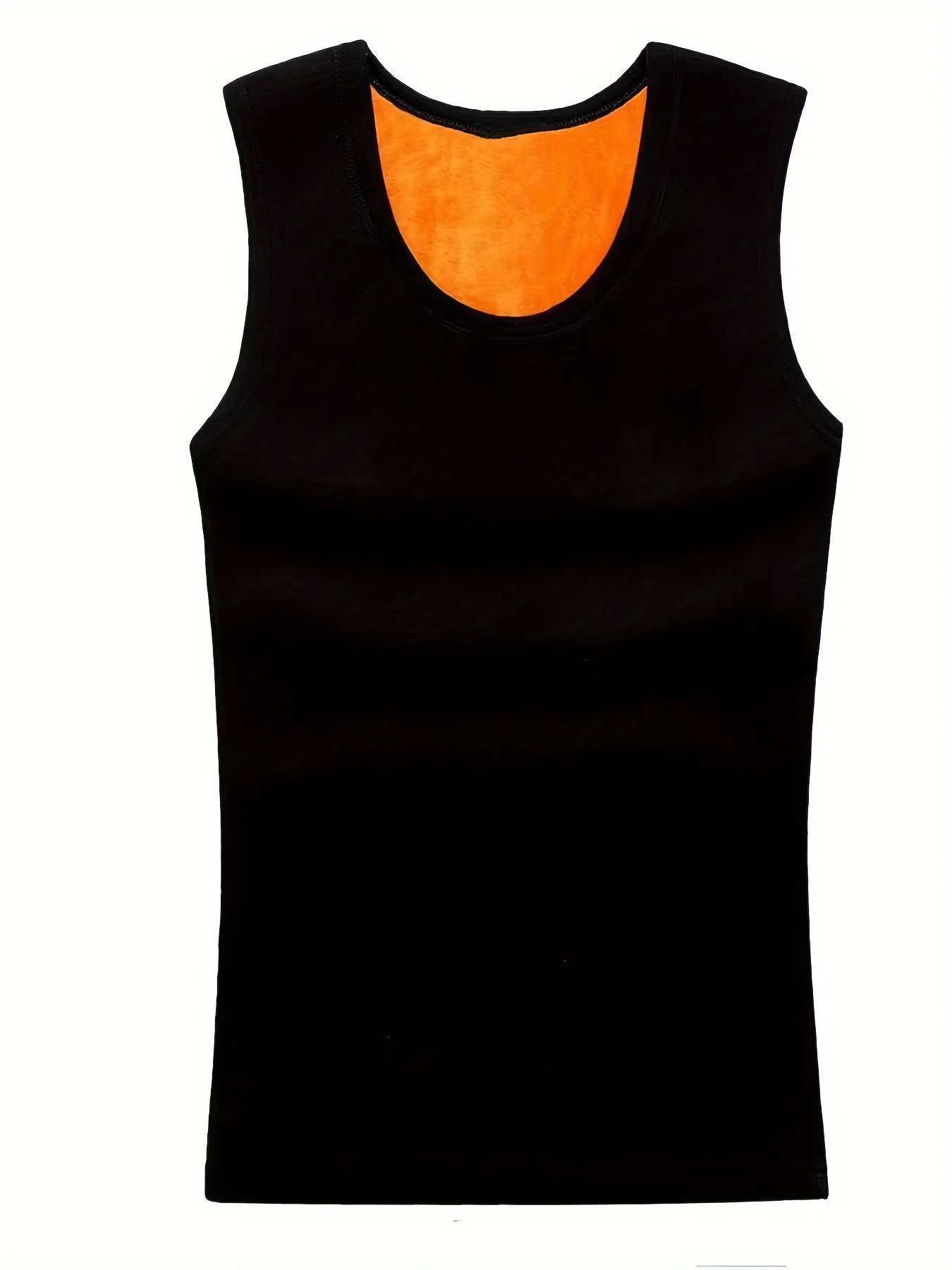 Mens Winter Thermal Vest Thickened Fleece Lined Solid Color Warm Underwear Base Layer Single Piece Cold Resistance Top H251017