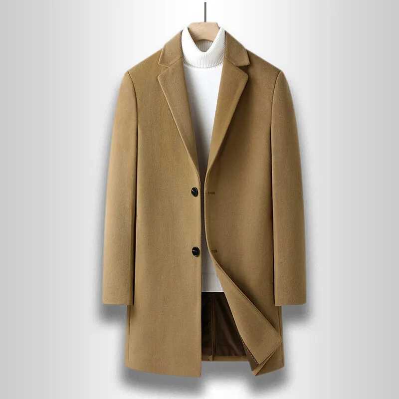 51 Wool Autumn and Winter Outdoor Fashion Casual Men Slim Trend Business Gentleman Korean Medium Long Woolen Coat J251017