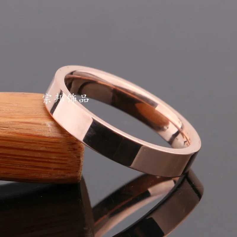 Men 4mm Korean Simple Smooth Ring Titanium Steel Couples Outer Flat Inner Arc Rings for Men and Women Wedding RingW251017