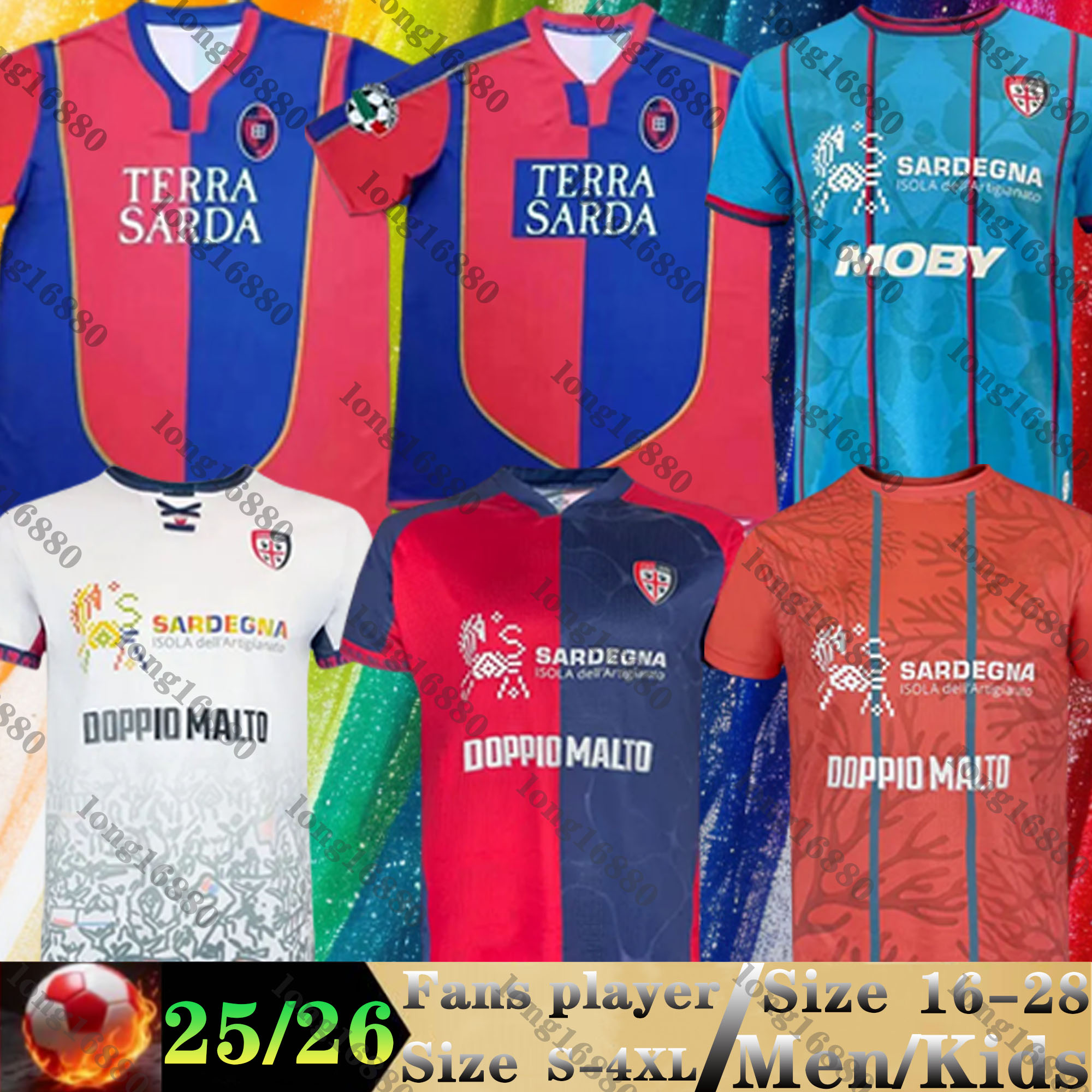 25 26 Cagliari Calcio soccer jerseys away retro 03 04 05 FELICI PAVOLETTI BELOTTI BORRELLI NAINGGOLAN CAVUOTI LUPERTO 2025 2026 Football Shirts men Uniform kids kits