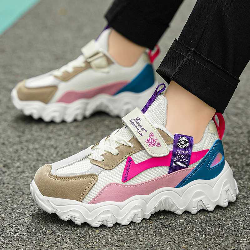 Fashion Children Shoes Girls Sneaker Black Pink PU Leather Platform Casual Sneaker School Tennis Sports Shoes for GirlsT251017