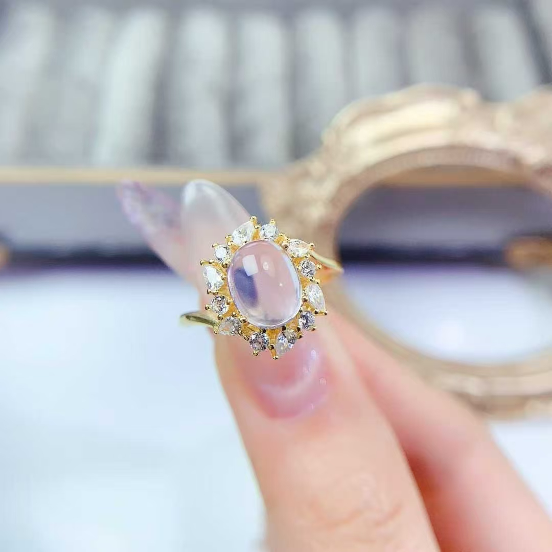 Natural rose quartz ring real 925 silver pink crystal jewelry 7mm*9mm genuine Mozambique rose quartz silver ring birthday gift for women