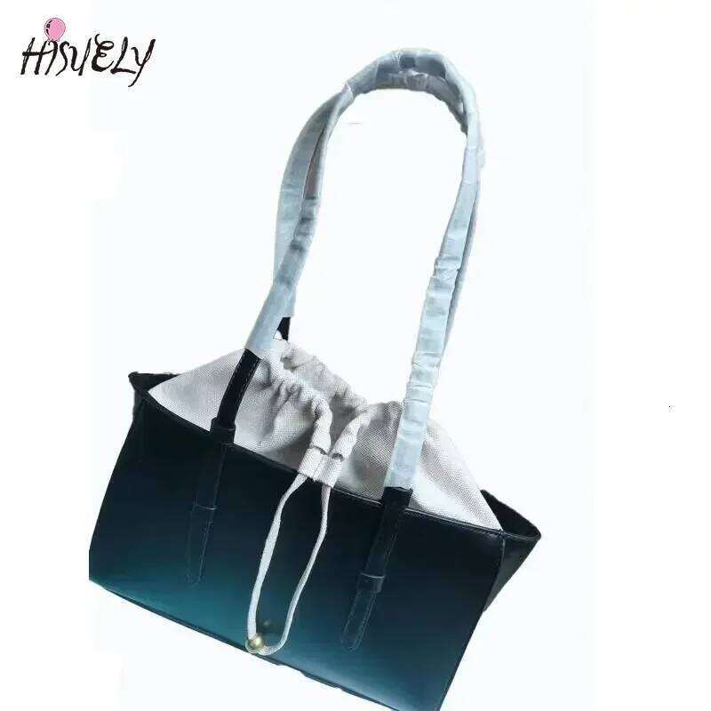 New Leisure Handheld Shoulder Quality PU Leather Women Versatile Drawstring Closed Top Handle Bags Female Crossbody Bag
