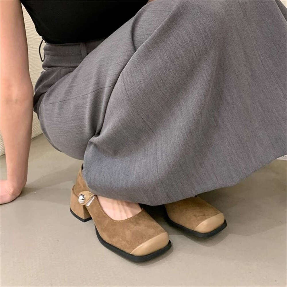 Women's 2025 New Spring Designer Shoe French Elegant Chunky Heel Mary Jane, Versatile Gentle Single Shoes for Evening Occasions