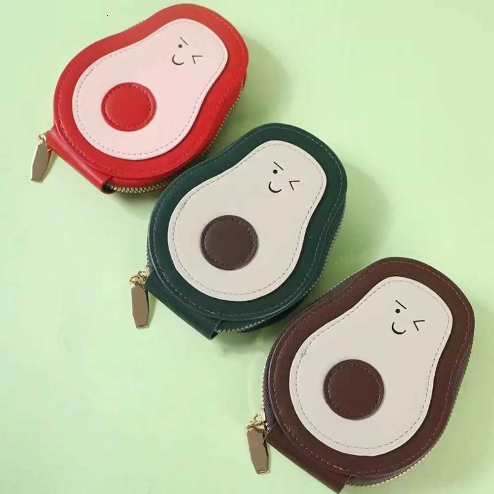 High Quality PU Leather Mini Card Wallet Large Capacity 11 Card Pockets Business Card Case Cartoon Avocado Coin Purse WomenW251017