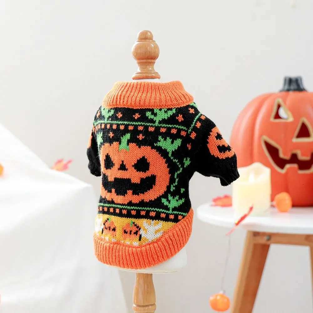 Turtleneck Design Halloween Dog Sweater Pumpkin Costume Soft Pumpkin Pet Sweater Comfortable Warm Dog Knitwear Pet ClothingW251017