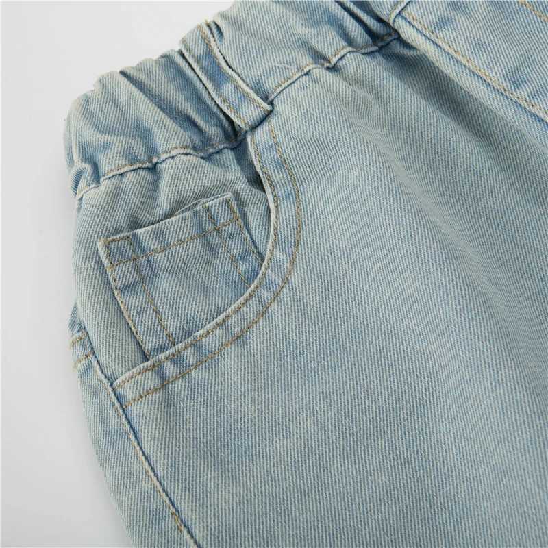 Autumn Kids Child Straight Jeans with Bows on The Side for Teens Girls Fashion Loose Fit Denim Pants Child Casual Jeans TrousersT251017