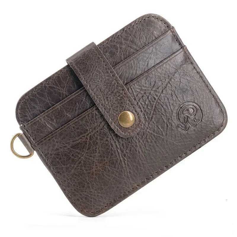 Genuine Leather Credit Card Holder for Men Luxury Designer Womens Wallet Portable Short Slim Cardholder Purses GiftsW251017