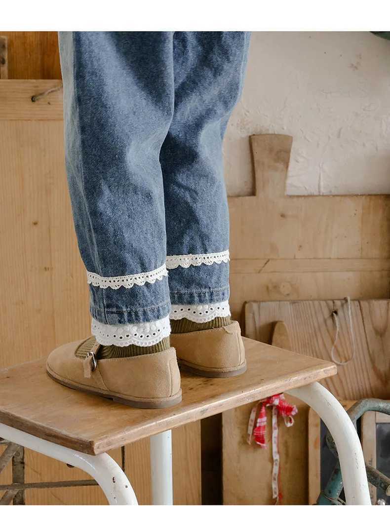 2025 Autumn New Korean Children and Girls Lace Loose Casual Radish Jeans Fashion Casual Baby Pants Baby InfantT251017