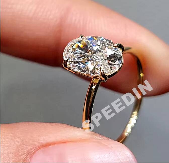 Hot Selling Speedin Jewelry DVVS1 Engagement Ring IGI 14k Gold Oval Cut Lab Diamond Ring for Women