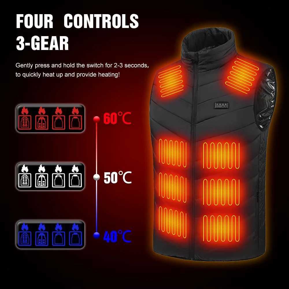 27 Areas Electric Heated Vest Heated Jackets Men Women Sportswear Heated Carbon Fiber Heat Coat USB Heating Jacket For Outdoor H251017