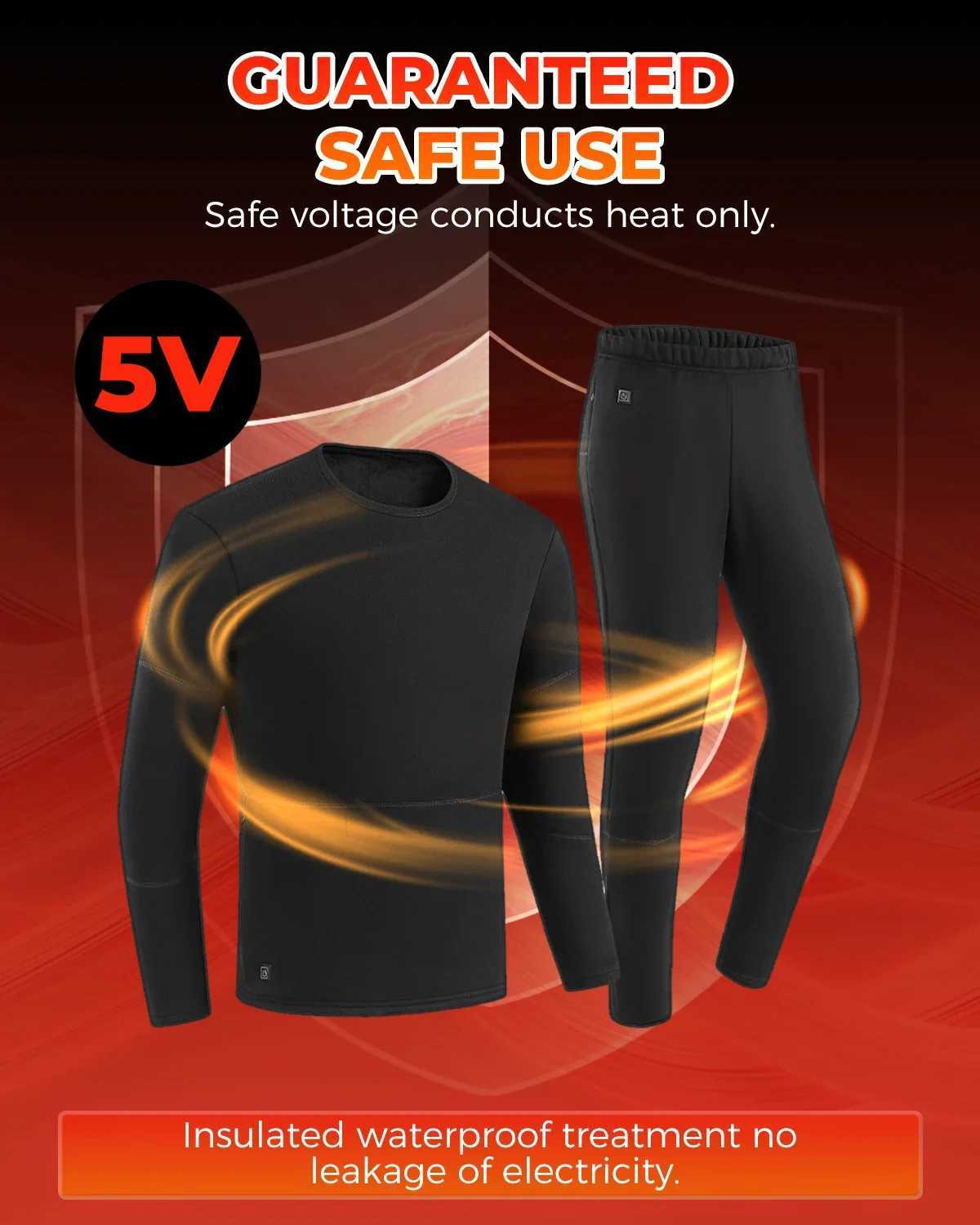 Winter Heated Underwear Thermal Heating Suit 28 Areas Men Women USB Moto Warm Cotton Pants for Outdoor Motorcycle Skiing H251017