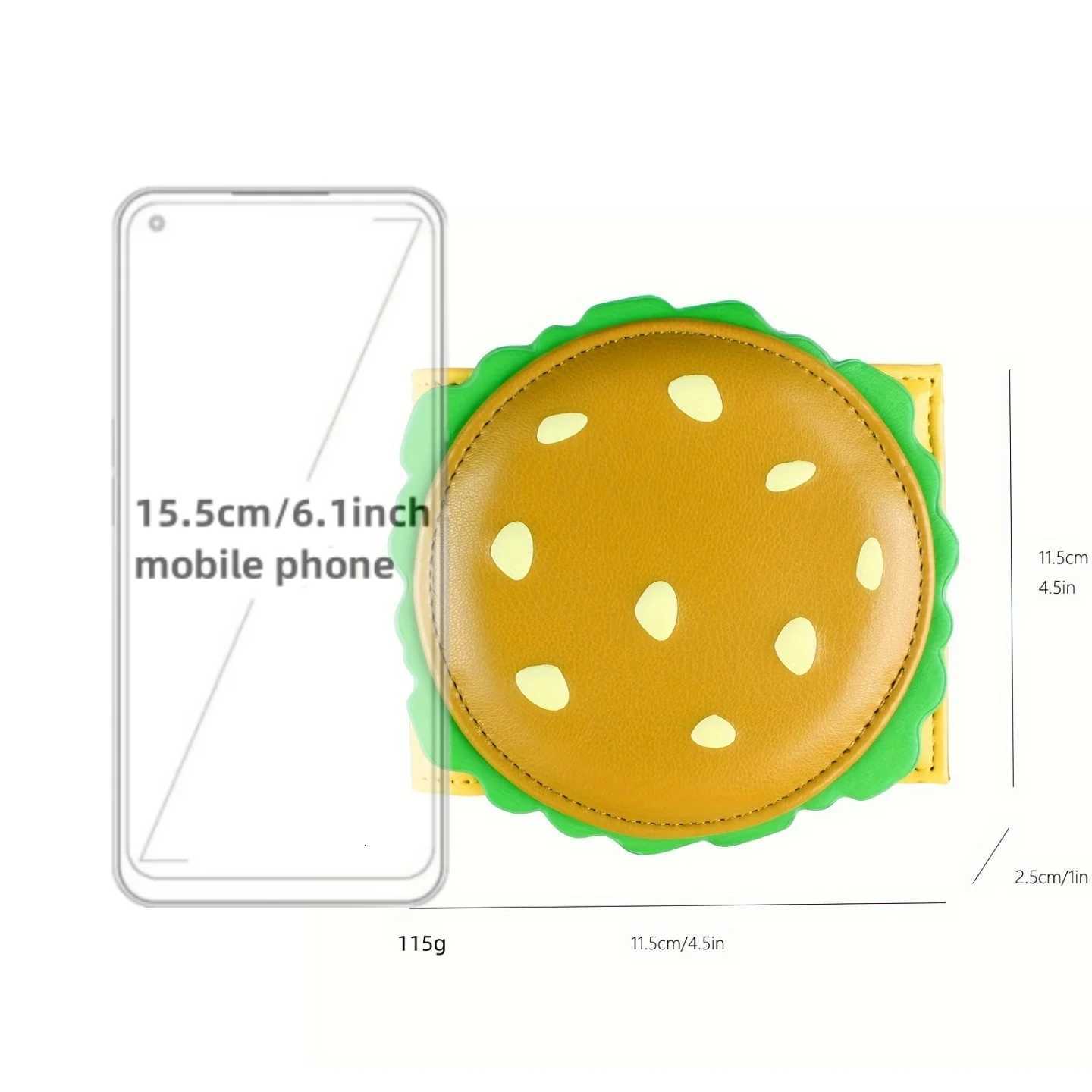 Fun Hamburger Shaped Wallet Krabby Patty Style Card Case Unisex RFID Blocking AntiTheft Design Thin PU Leather BillfoldW251017
