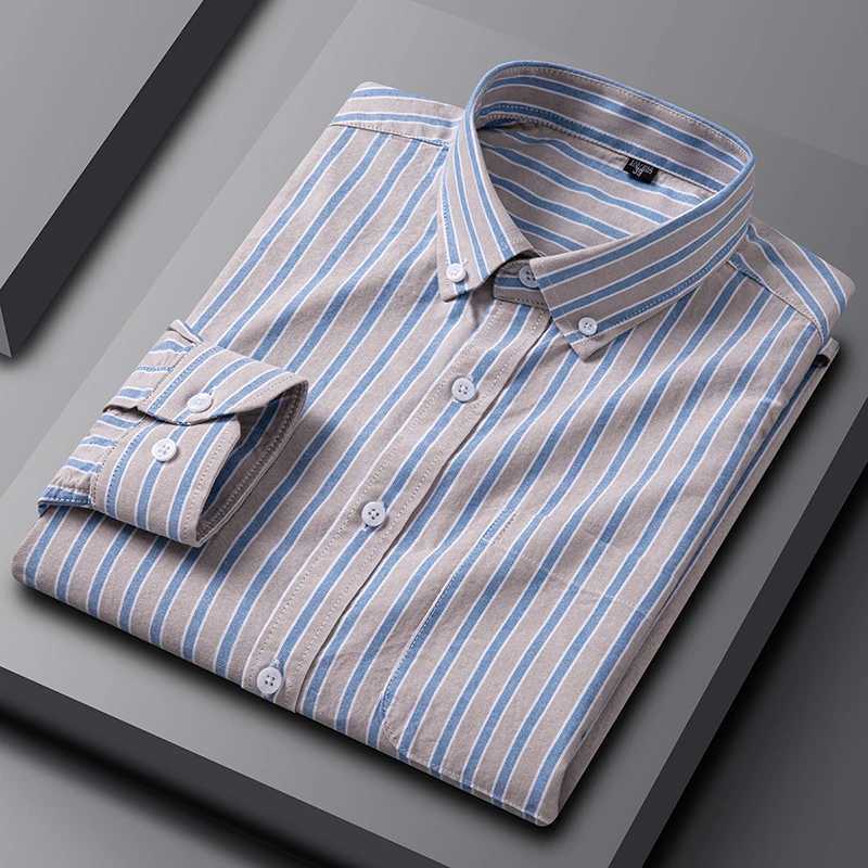Quality 100 Cotton Oxford Shirts For Mens Long Sleeve Casual Pocket RegularFit ButtonDown Formal Social Shirt Men Clothing J251017