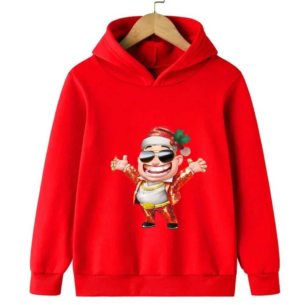 Autumn and winter Christmas Santa Claus pattern printed childrens hoodie boys and girls sweatshirt longsleeved warm pullover C251017