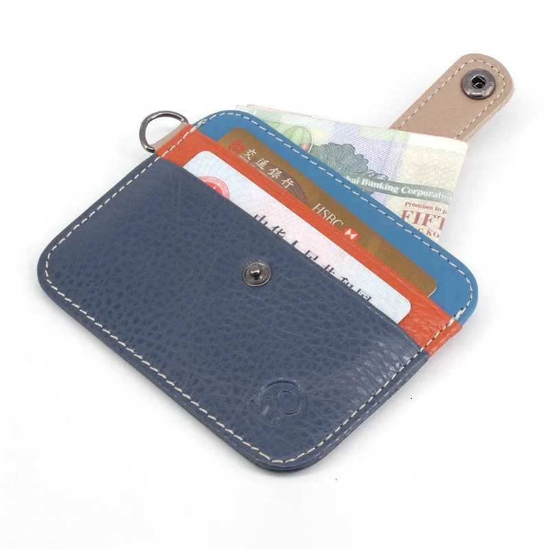 Genuine Leather Credit Card Holder for Men Luxury Designer Womens Wallet Portable Short Slim Cardholder Purses GiftsW251017