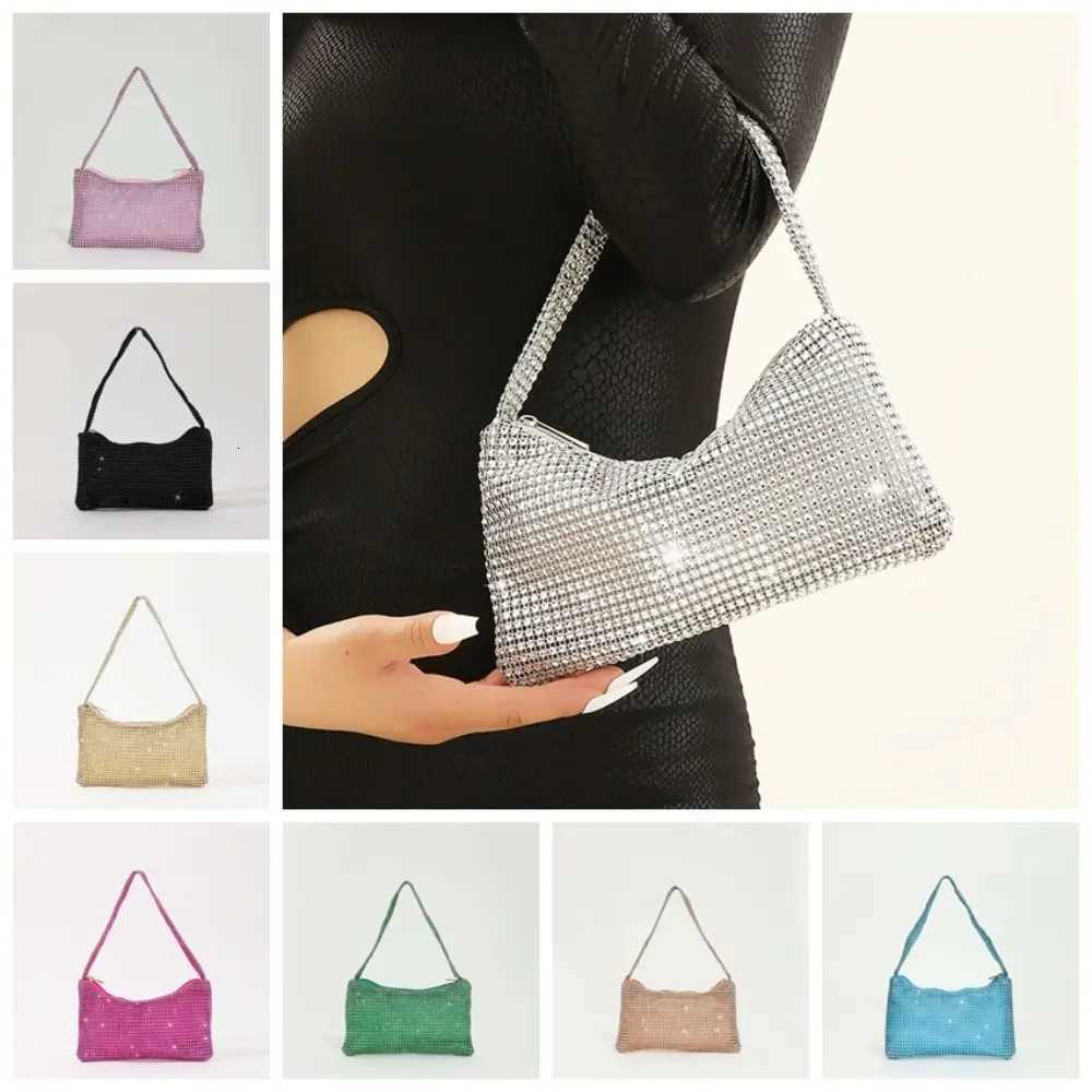 Retro Shiny Evening Banquet Bag Temperament Mini Glitter Shoulder Bag Small Purse Underarm Bag Rhinestone Hand Bag Women Z251017