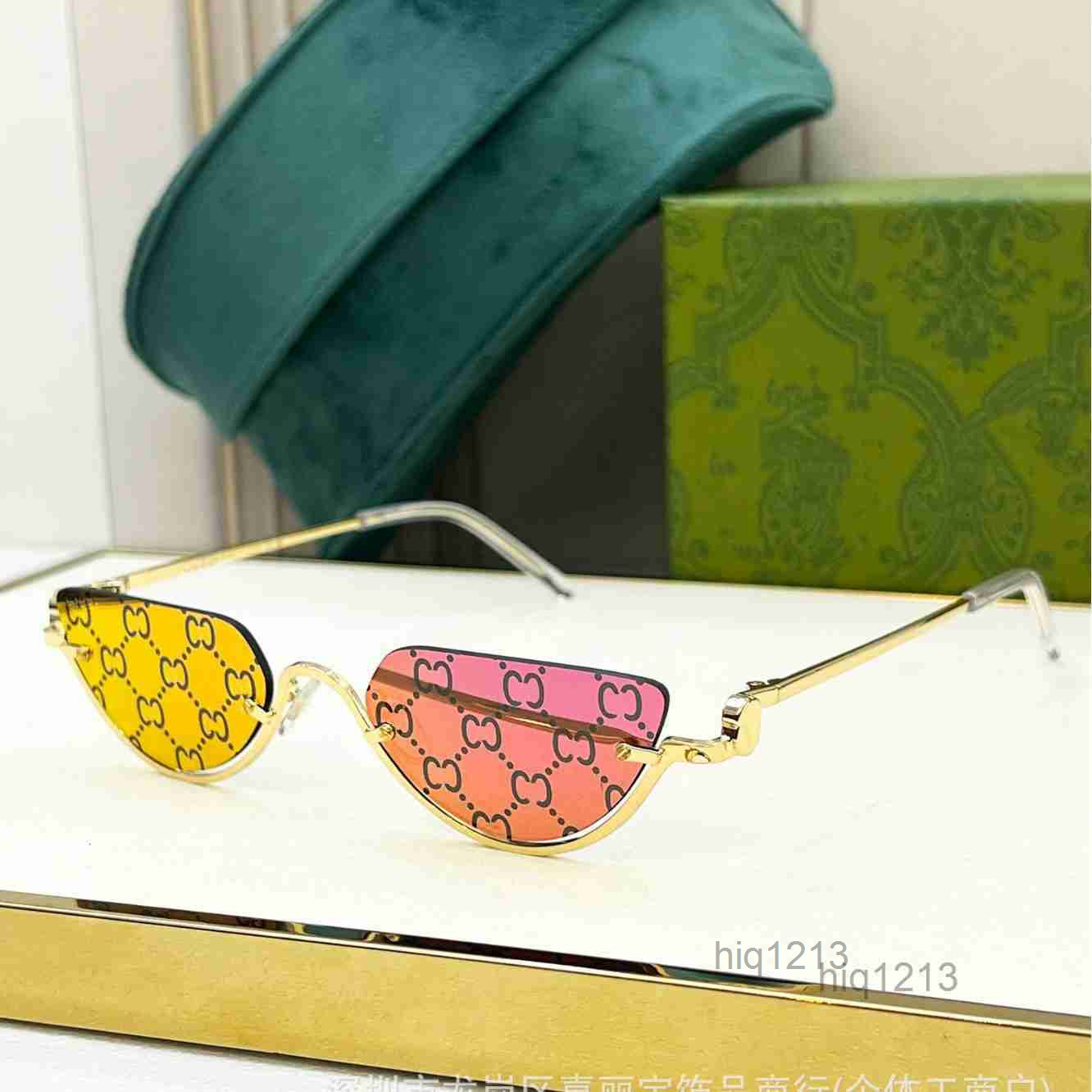 designer luxury for men women guccIIs guccIs ggs sunglasses G Brand New HighEnd Metal Temple Fashion UV Protection Irregular Shape Cool Gsunglasses glasses 6K