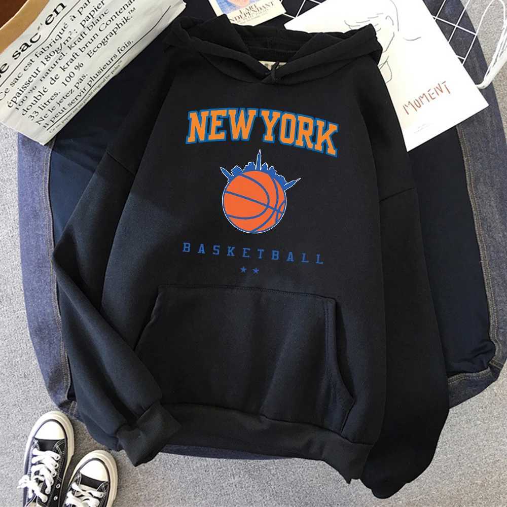 New York Basketball Street Hiphop Hoodie Mens Oversized Pocket Street Wear Hiphop Casual Hoodie Soft Wool Loose Mens Hoodie Z251017