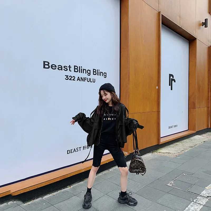 2025 New Spring Fashion Women Leather Coat Oversized Leather Jacket Women Short Black PU Leather Jackets Female Fashion JacketT251017