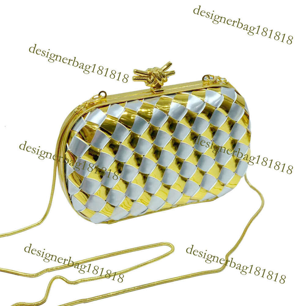 designer bag tote bag B's Woven Evening Chain Color Block Clutch Wind Clip Box Crossbody Shoulder Bag
