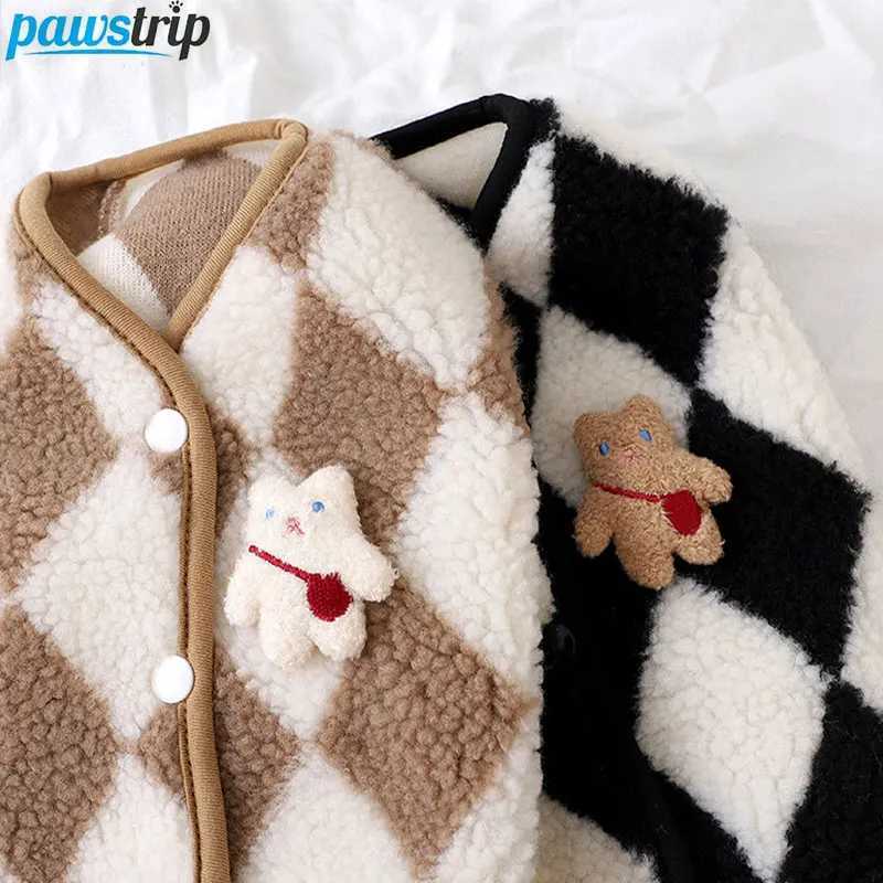 Dog Clothes Plaid Fleece Pet Jacket for Small Dogs Winter Warm Puppy Coat Chihuahua Yorkshire Bichon Vest Costume Pet SuppliesW251017
