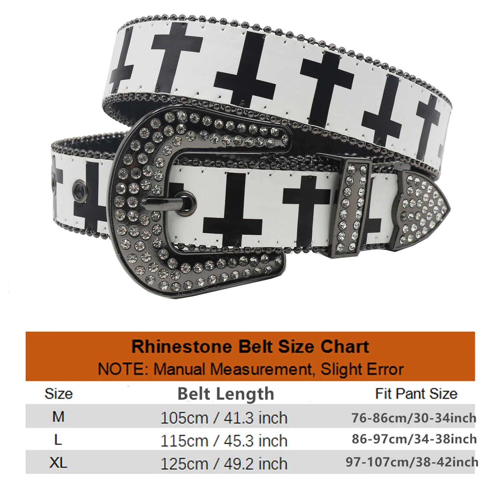 White T Rhinestone Belt Ladies Belt Diamond Soldier Belt Western Cowboy Y2K Fashion Belt Hip Hop Graffiti Style 251010