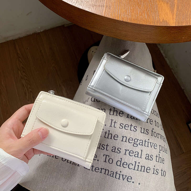 New Women's Style High-end Short Student Ins Female Money Clip Wallet Clutch