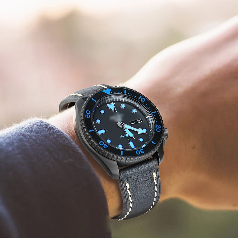 MAIKES Calfskin Leather Watchbands Soft Handmade Watch Band Wrist Strap Stainless Steel Butterfly Buckle Replacement 1826mm 251016