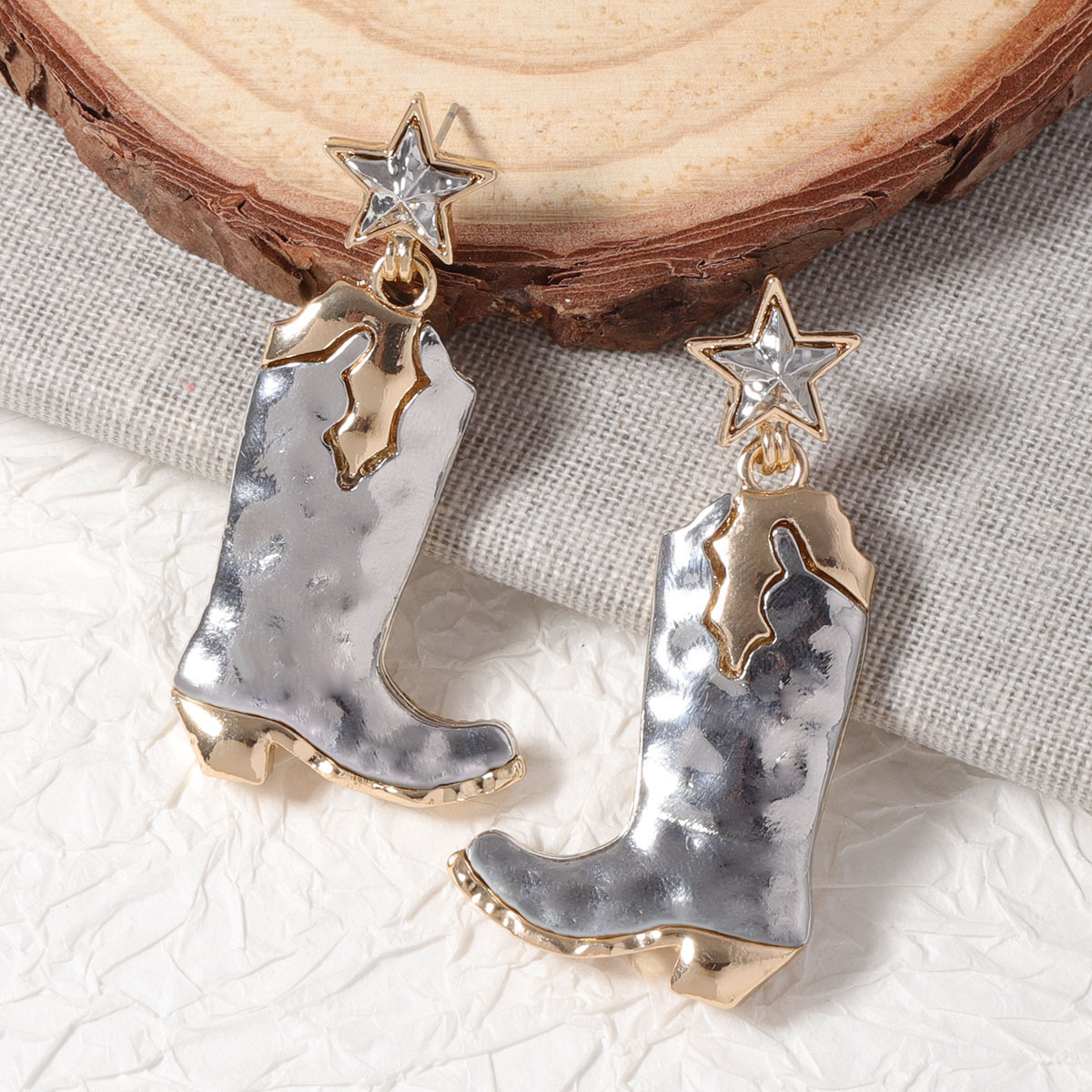 Trendy Retro designer earrings Five-Star Alloy Combat Boots Earrings Niche Women's earrings luxury Style free shipping