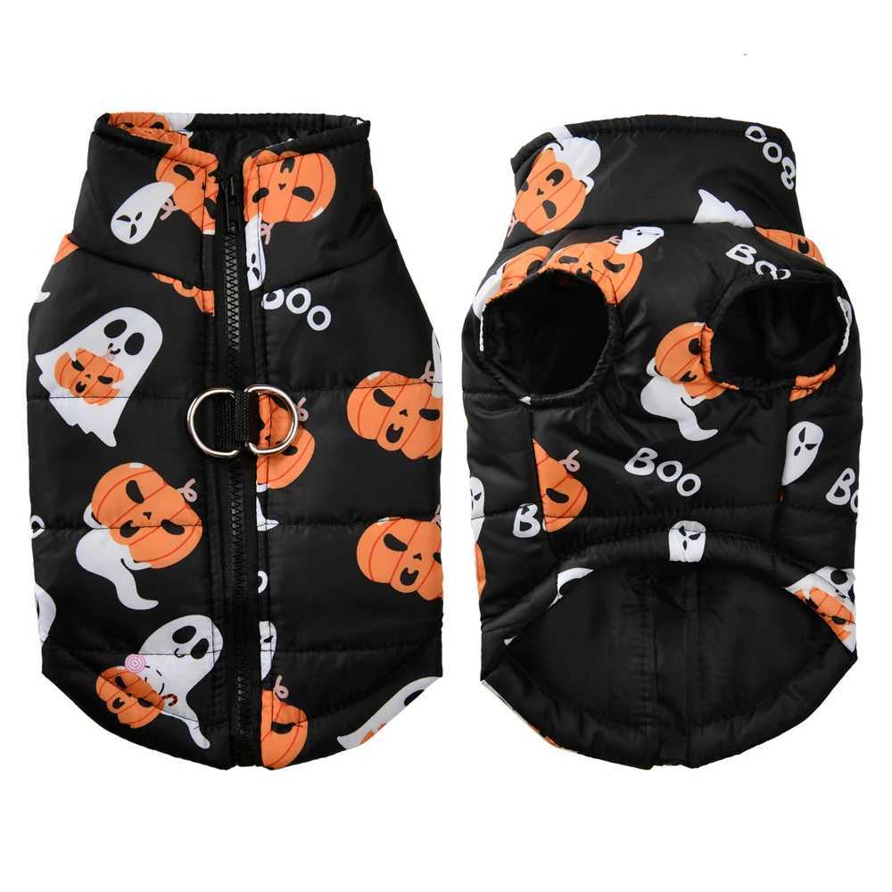 Halloween Dog Costume Autumn Winter Warm Jacket Clothes For Small Medium Dogs Cats Pumpkin Print Funny Puppy Coat With DringW251017