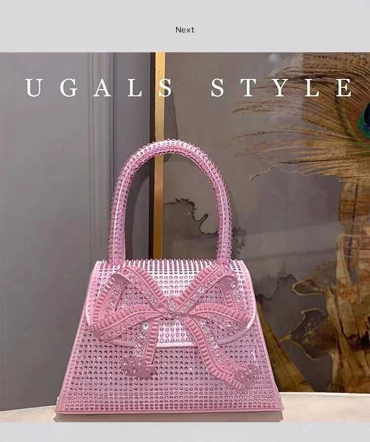 Luxury Metal Bow Knot Satin Women Handbag Glitter Shiny Diamonds Evening Bag Wedding Party Clutch Purse Shoulder Crossbody Bag Z251017