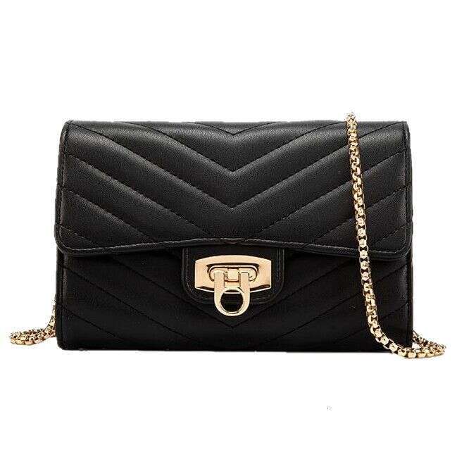 Fashion V Pattern Embroidered Small Square 2025 New Trend Versatile Lock Chain for Women High-end Handheld Crossbody Bag