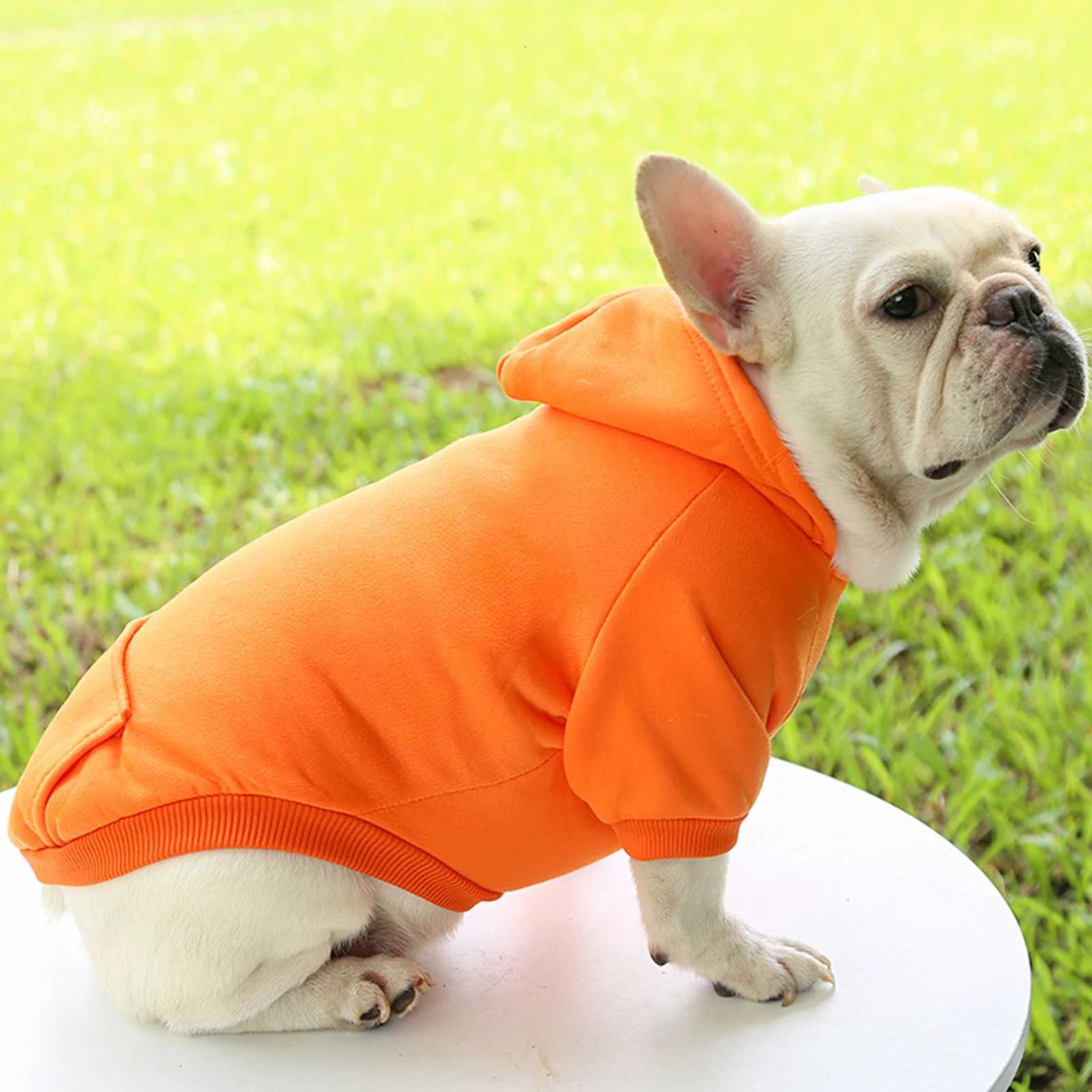 Fashion Dog Clothing Autumn And Winter Small Pet Clothes Thickening Warm Solid Color TwoFeet Hooded Wweater Casual Pet ProductsW251017