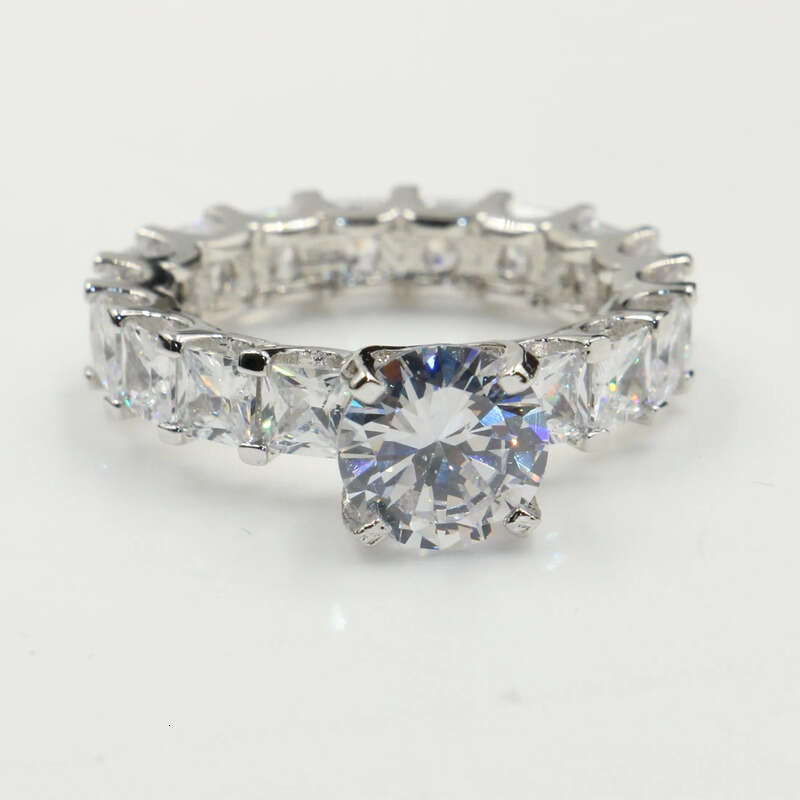 Victoria Wieck Jewelry Hot Sale Real Sterling Sier Round Shape White Topaz CZ Dia Women Wedding Princess Band Ring Gift